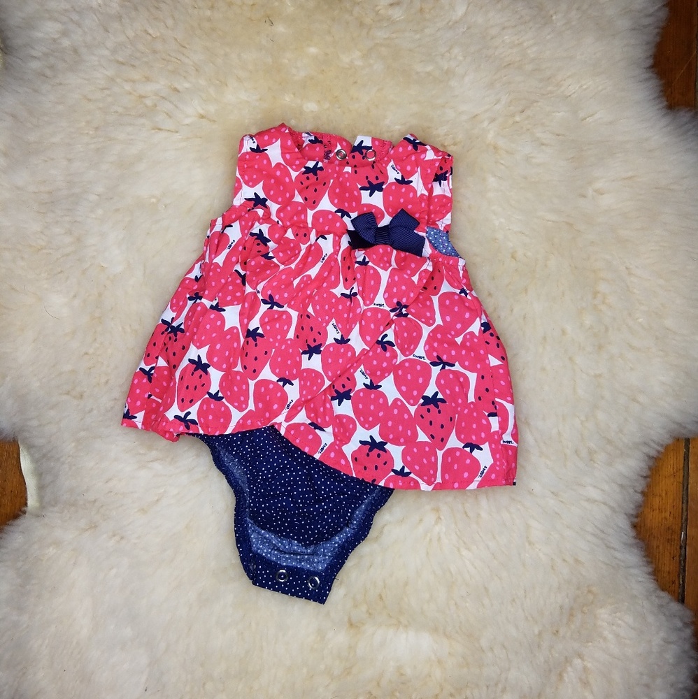 Euc strawberry onesie dress